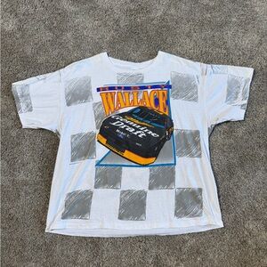 Tultex Racing Graphic Tee - White and Gray